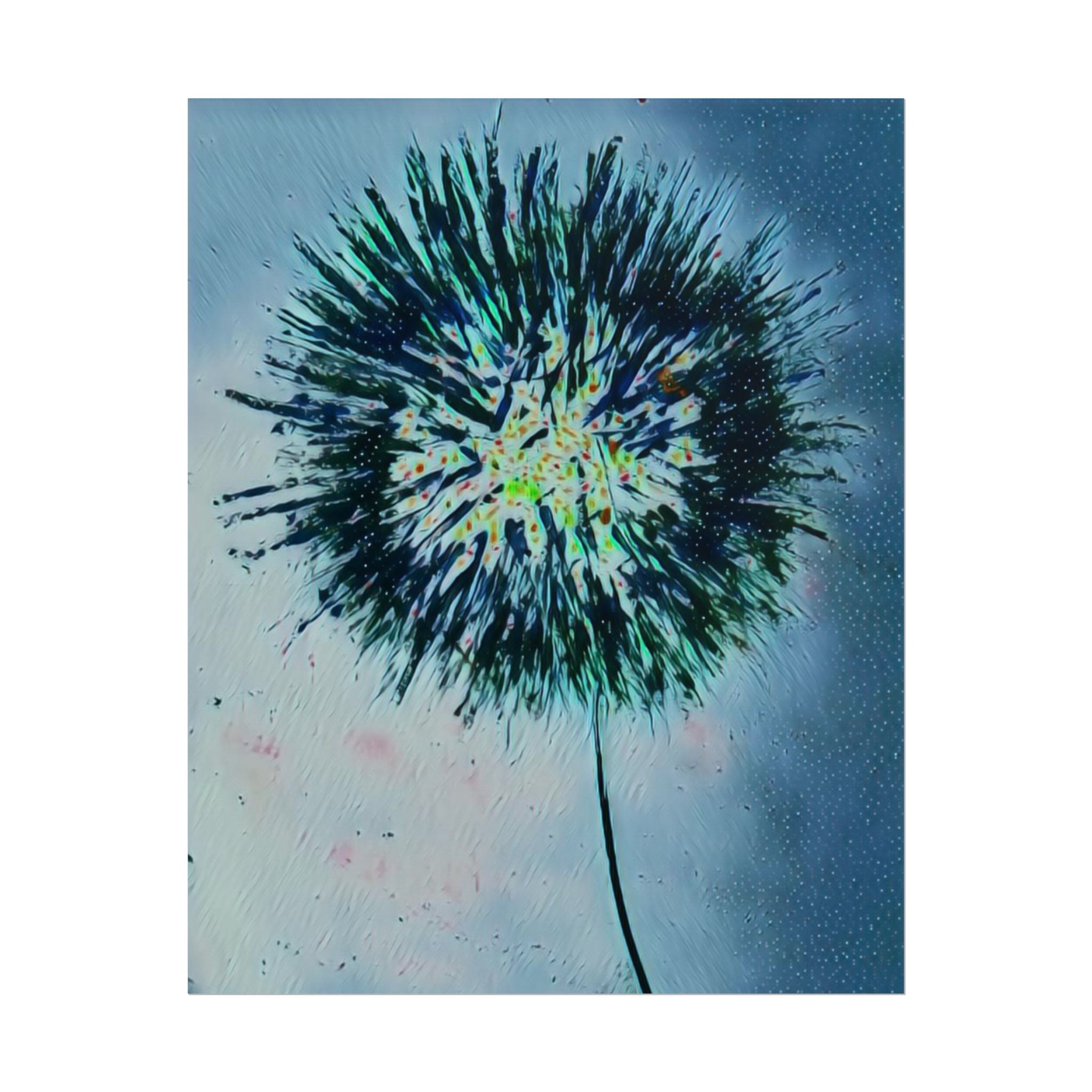 Dandelion Burst Art Poster — Abstract Botanical Wall Print