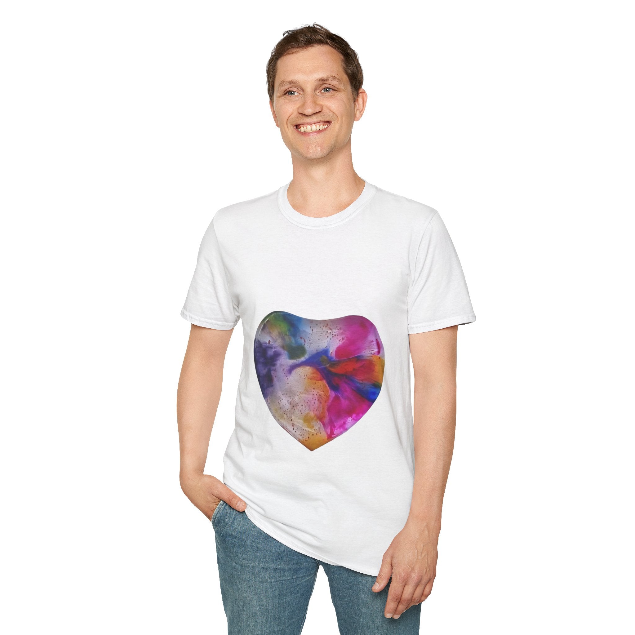 Watercolor Heart T-Shirt — Colorful Abstract Heart Tee