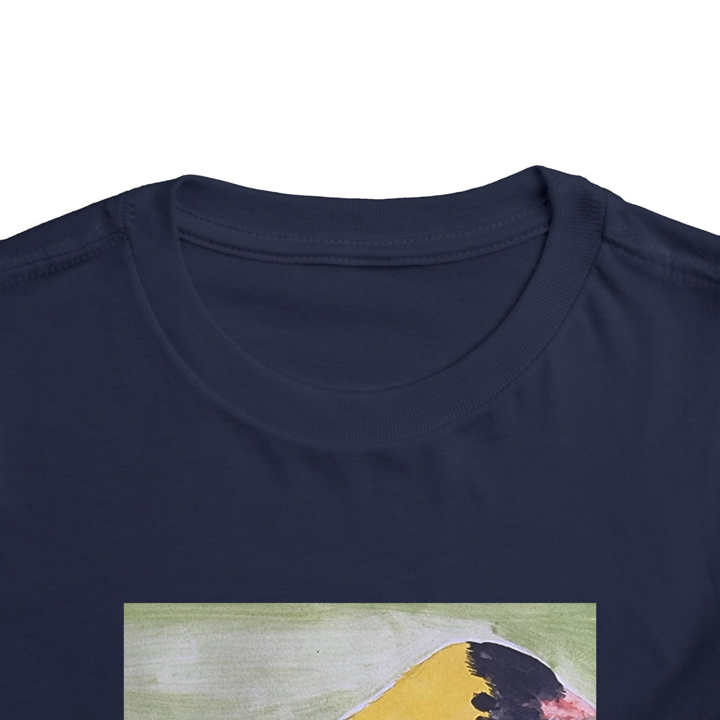 Yellow Goldfinch on Cherry Blossom Branch | Kids Spring Bird Shirt