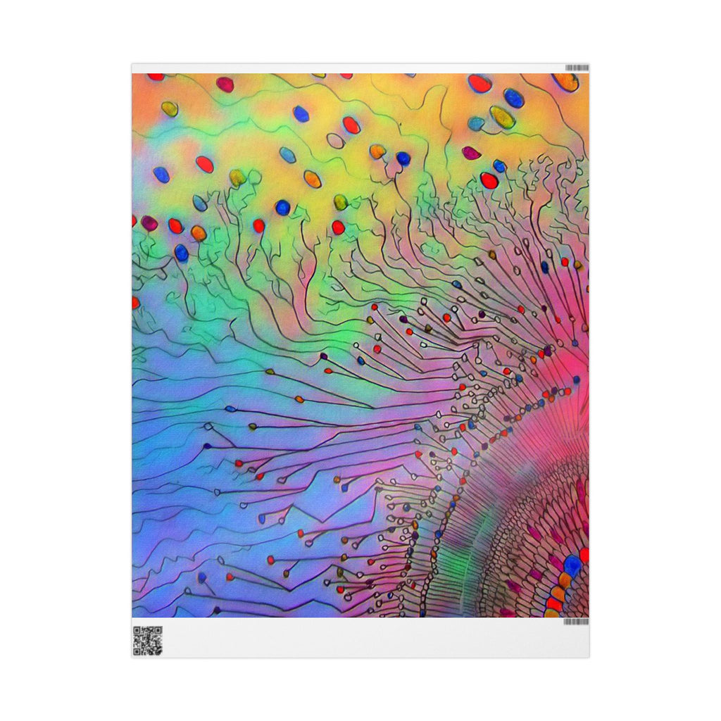 Psychedelic Floral Wrapping Paper – Rainbow Abstract Gift Wrap