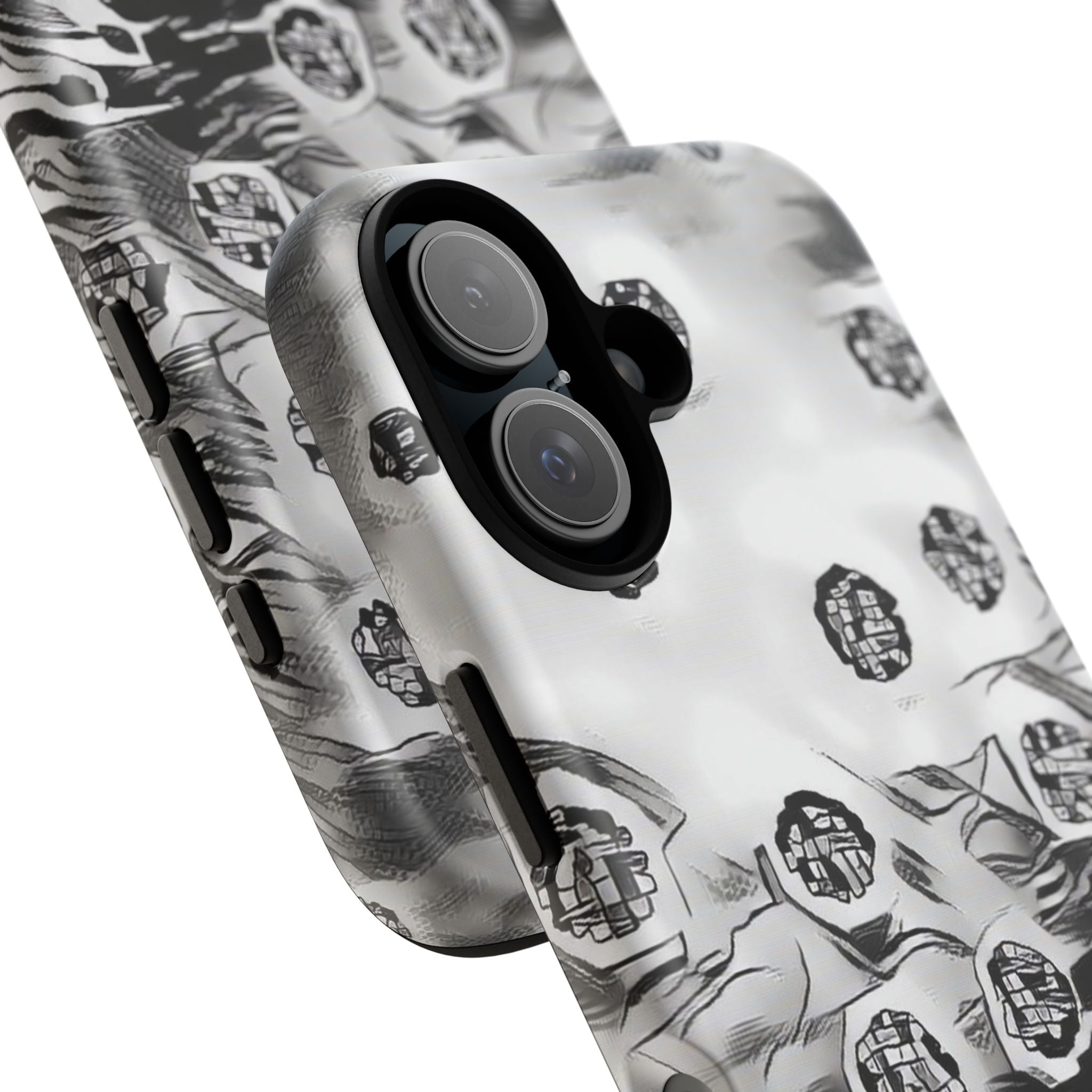 Abstract Monochrome Protective Phone Case – Black & White Graphic Tough Case