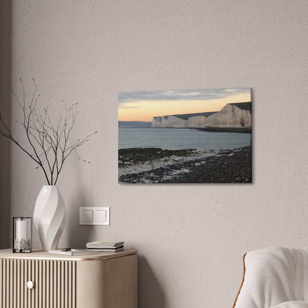 Beachy Head Cliffs Canvas Print | Sunset Beach Landscape Wall Art | UK Coastal Décor