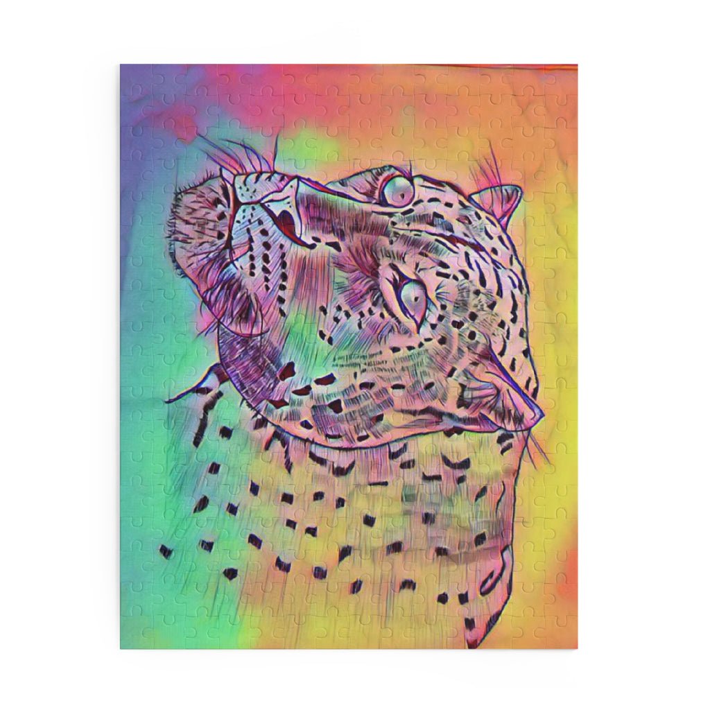 Rainbow Leopard Puzzle — Vibrant Animal Art Jigsaw (120/252/500 pcs)