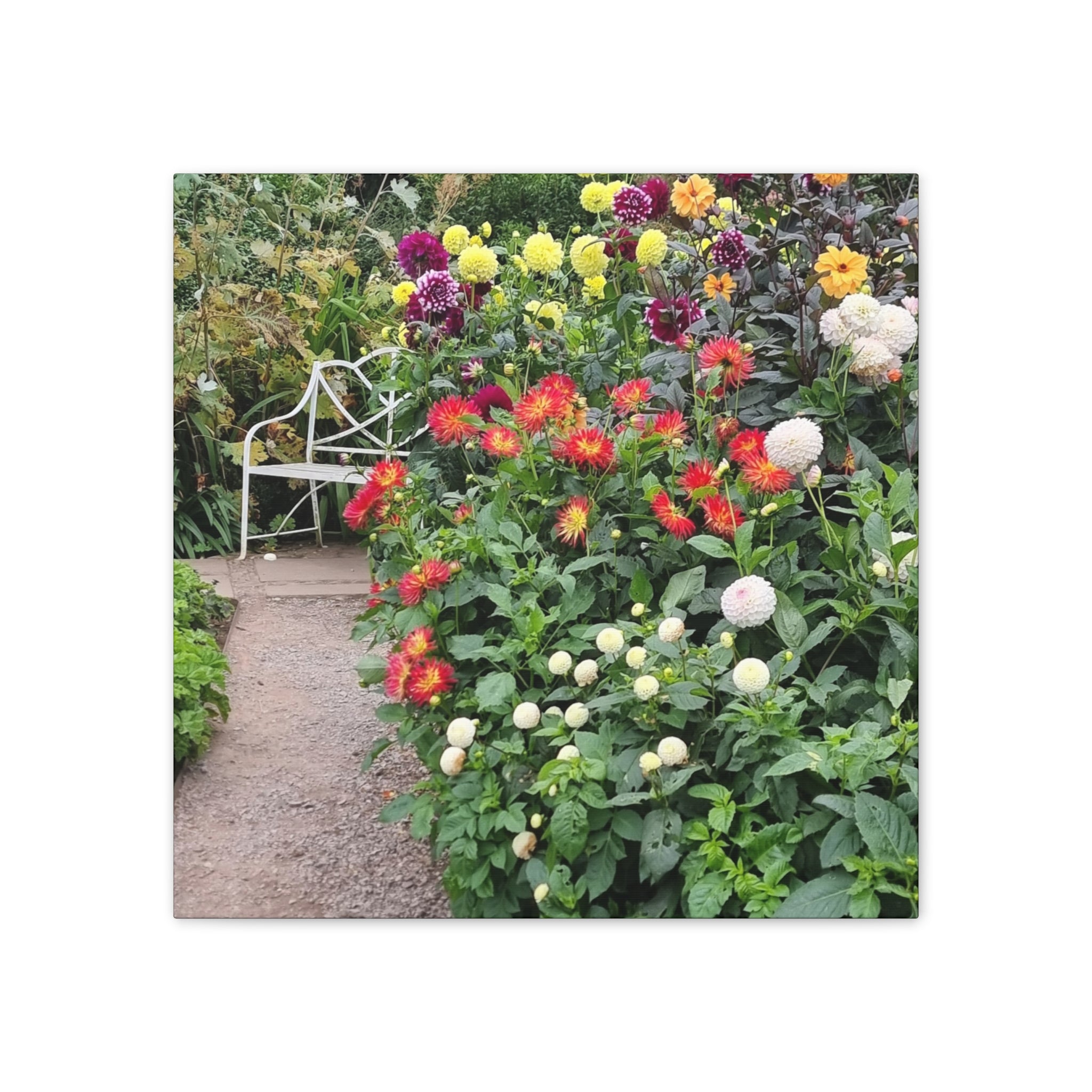 Floral Garden Path Canvas Print — Stretched Wall Art
