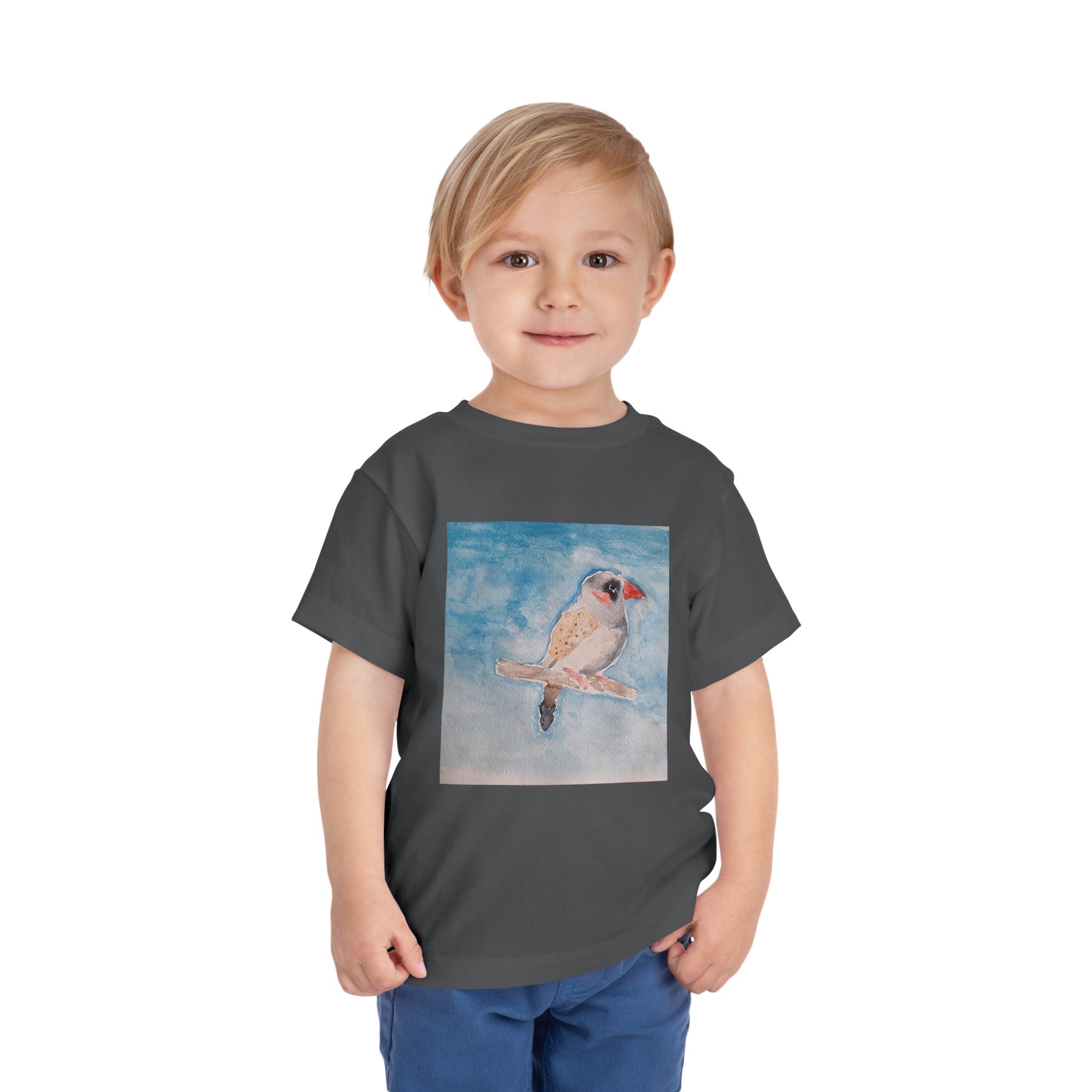 Zebra Finch Watercolor Toddler Tee