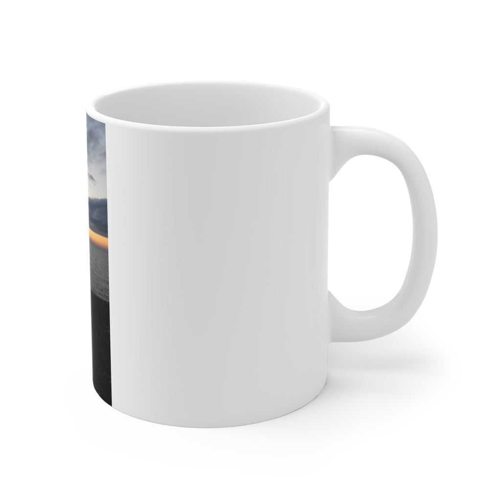 Ocean Sunrise Photo Mug | 11oz Coastal Beachscape Coffee Cup | Seaside Gift