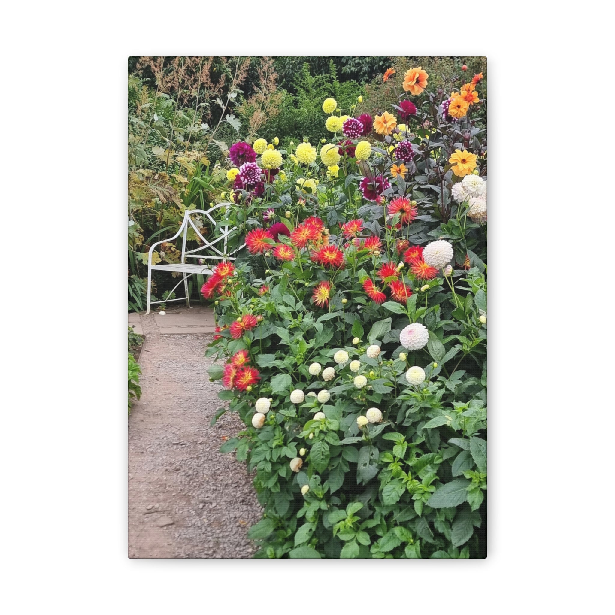 Floral Garden Path Canvas Print — Stretched Wall Art