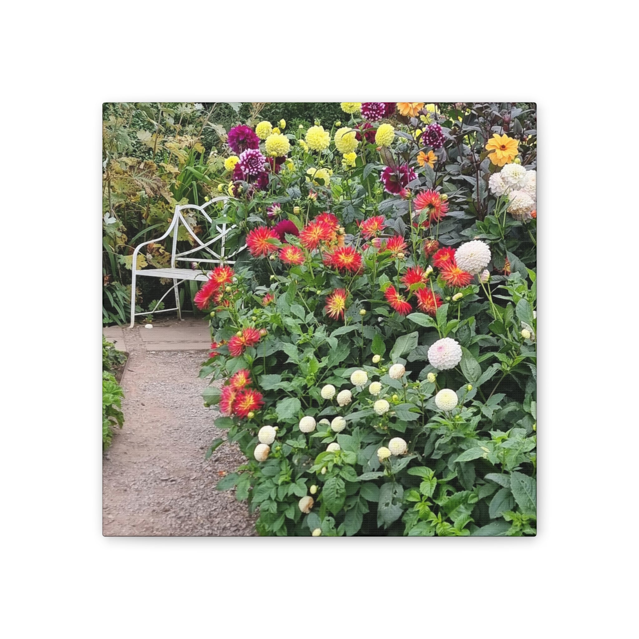 Floral Garden Path Canvas Print — Stretched Wall Art