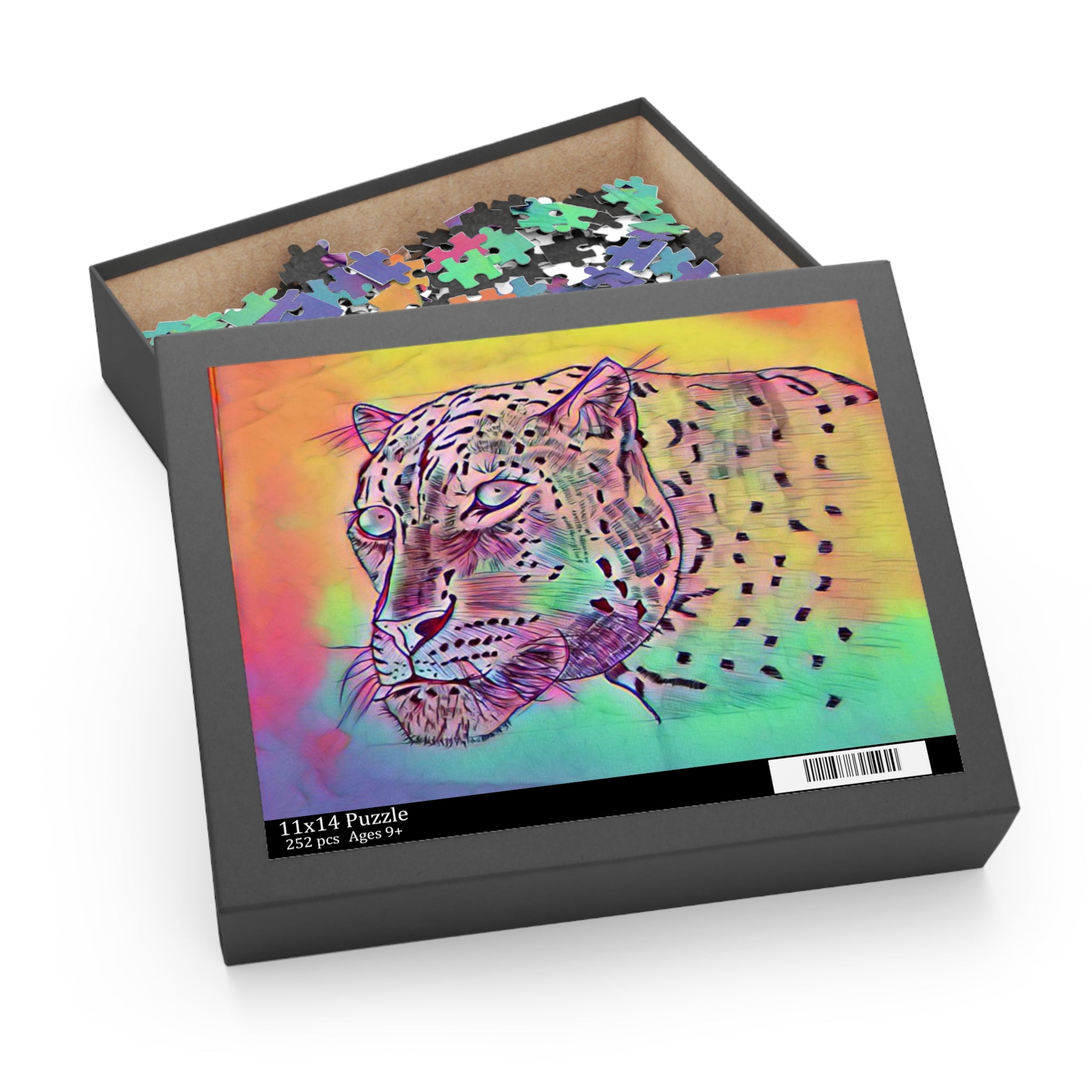 Rainbow Leopard Puzzle — Vibrant Animal Art Jigsaw (120/252/500 pcs)