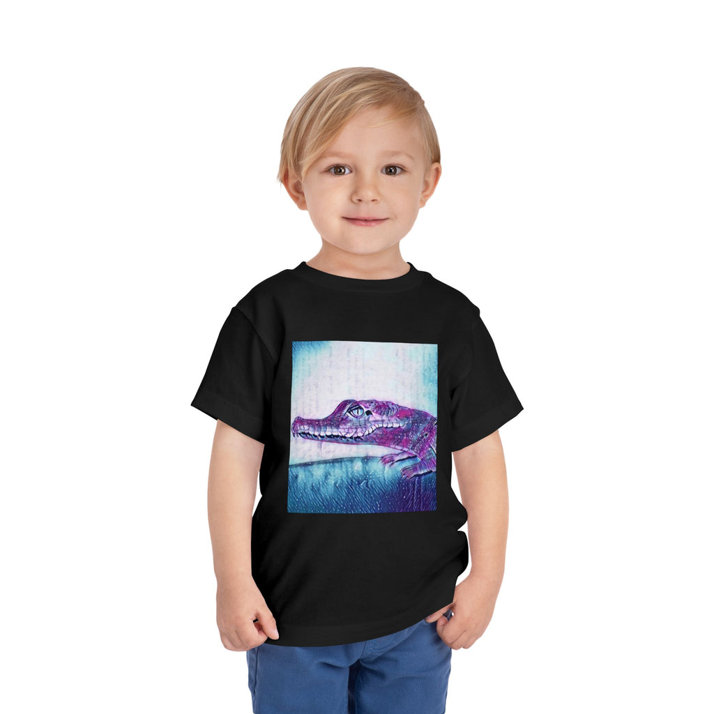 Toddler Tee — Purple Watercolor Alligator Graphic