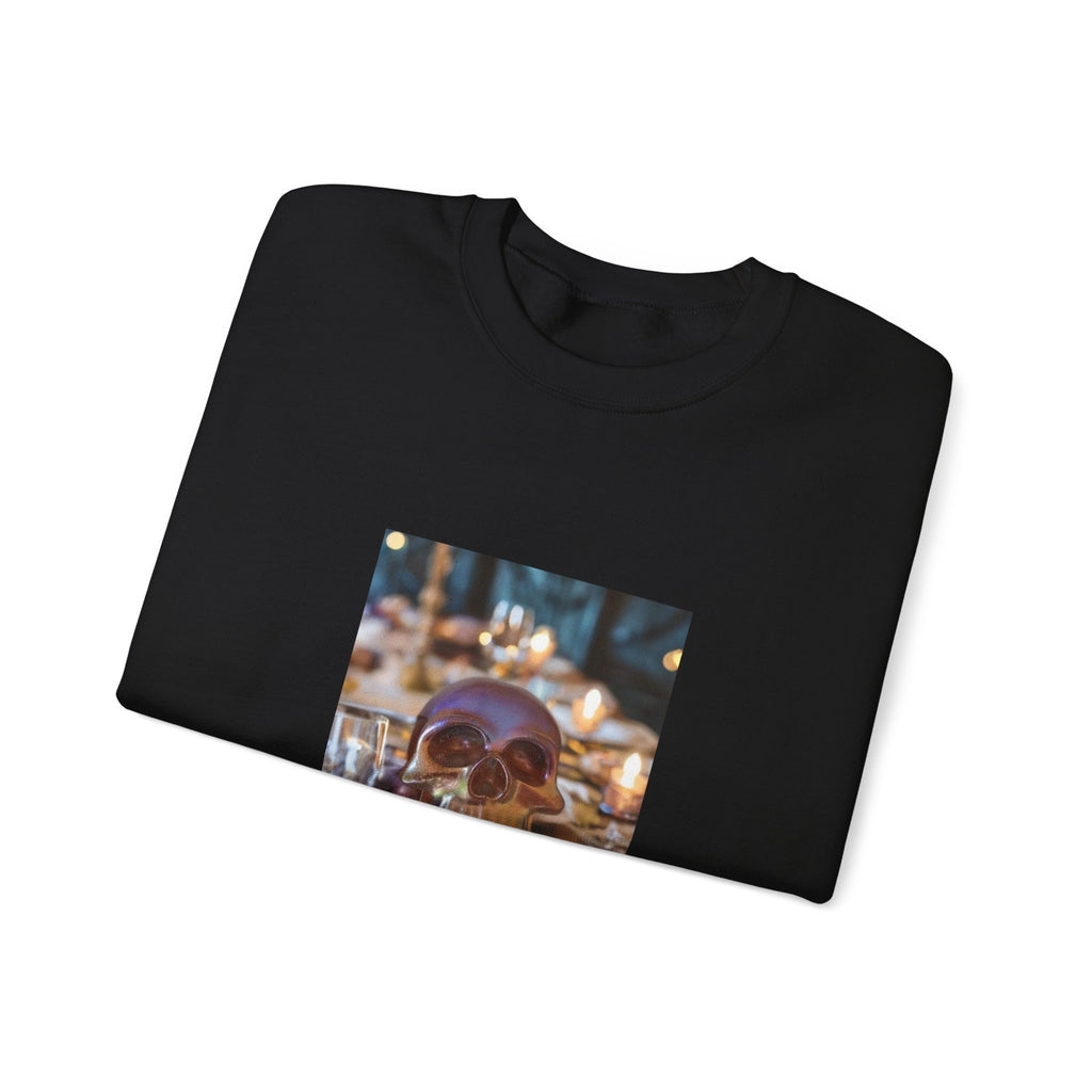 Skull Candlelit Table Crewneck Sweatshirt