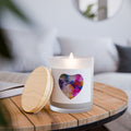 11oz Frosted Glass Candle — Colorful Heart Art Scented Candle