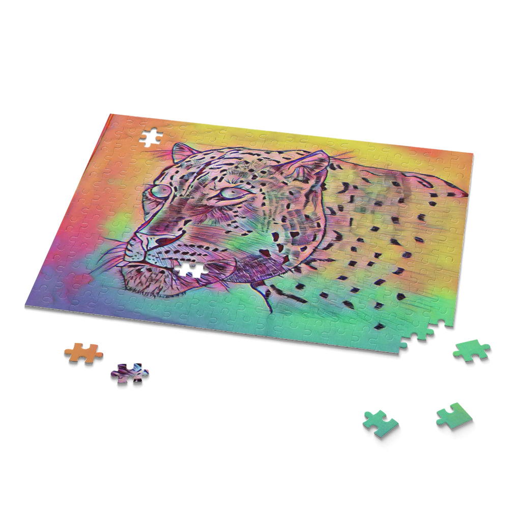 Rainbow Leopard Puzzle — Vibrant Animal Art Jigsaw (120/252/500 pcs)
