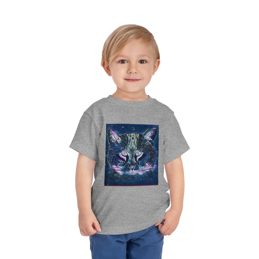 Toddler Tee — Mystical Galaxy Cat Graphic Shirt