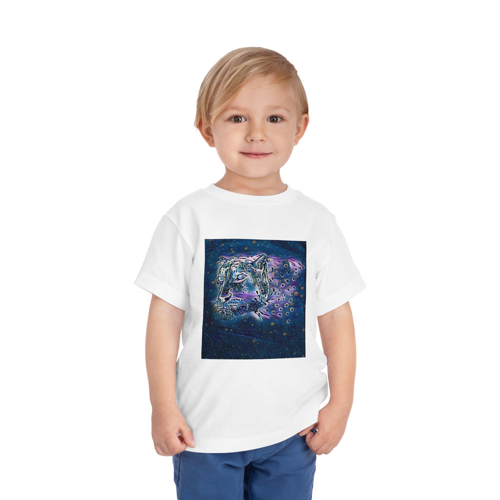 Galaxy Leopard Toddler Tee — Cosmic Animal Print Kids Shirt