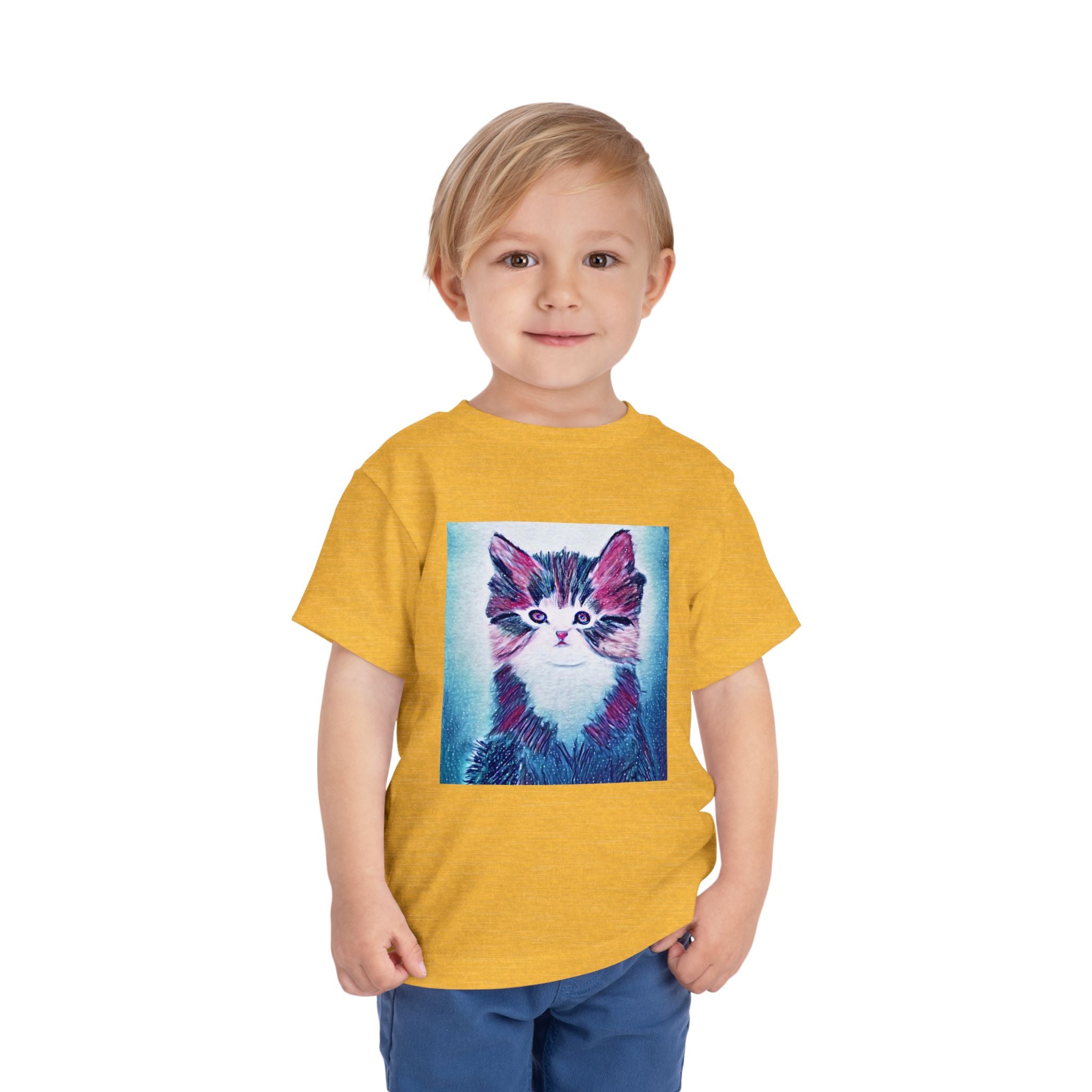 Cute Watercolor Kitten Toddler Tee