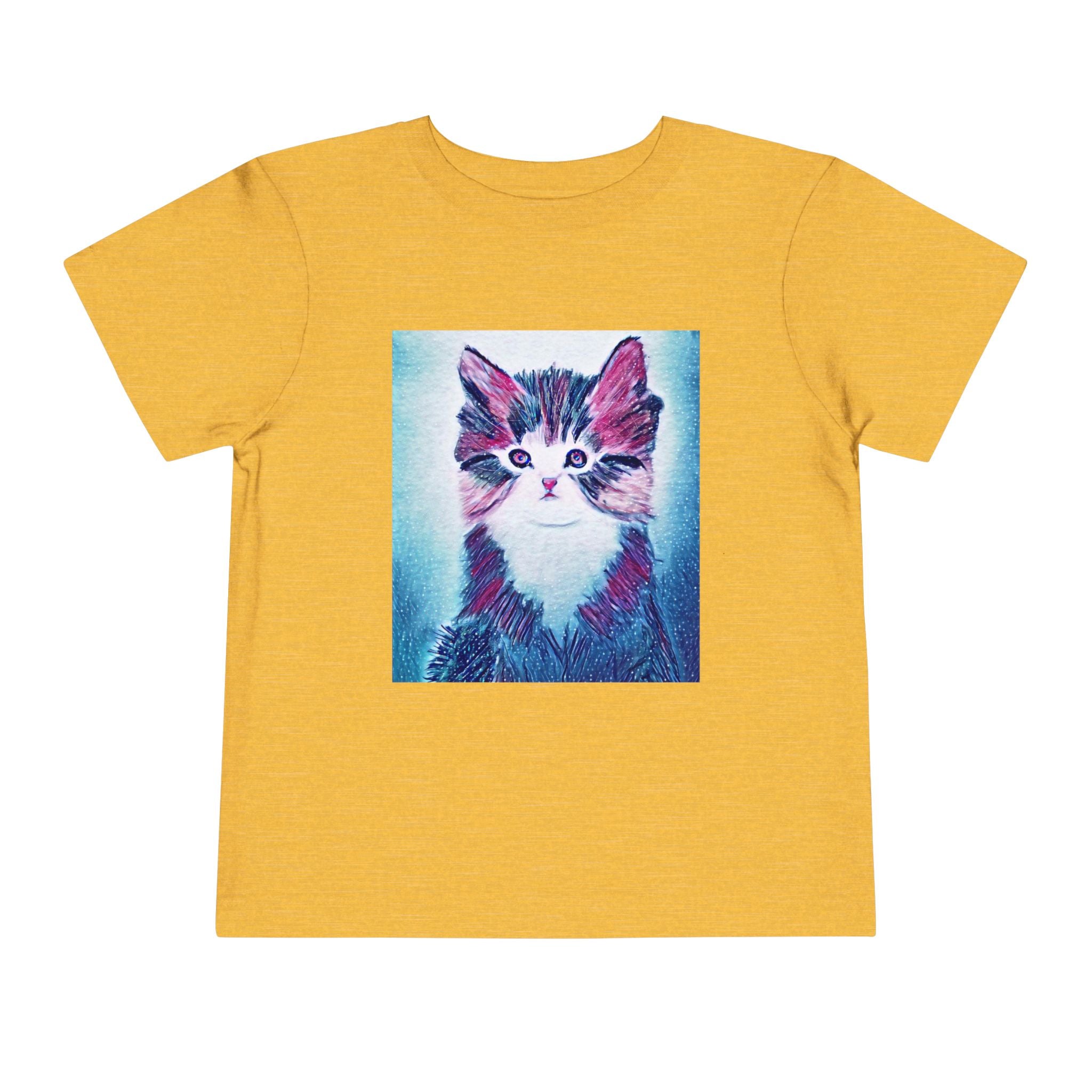 Cute Watercolor Kitten Toddler Tee