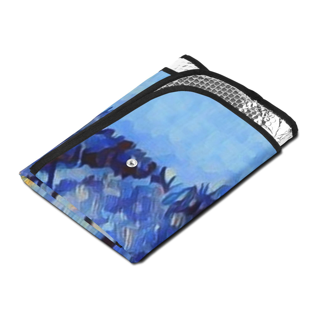 Cat Art Car Sun Shade – Blue Lynx Windshield Sunshade