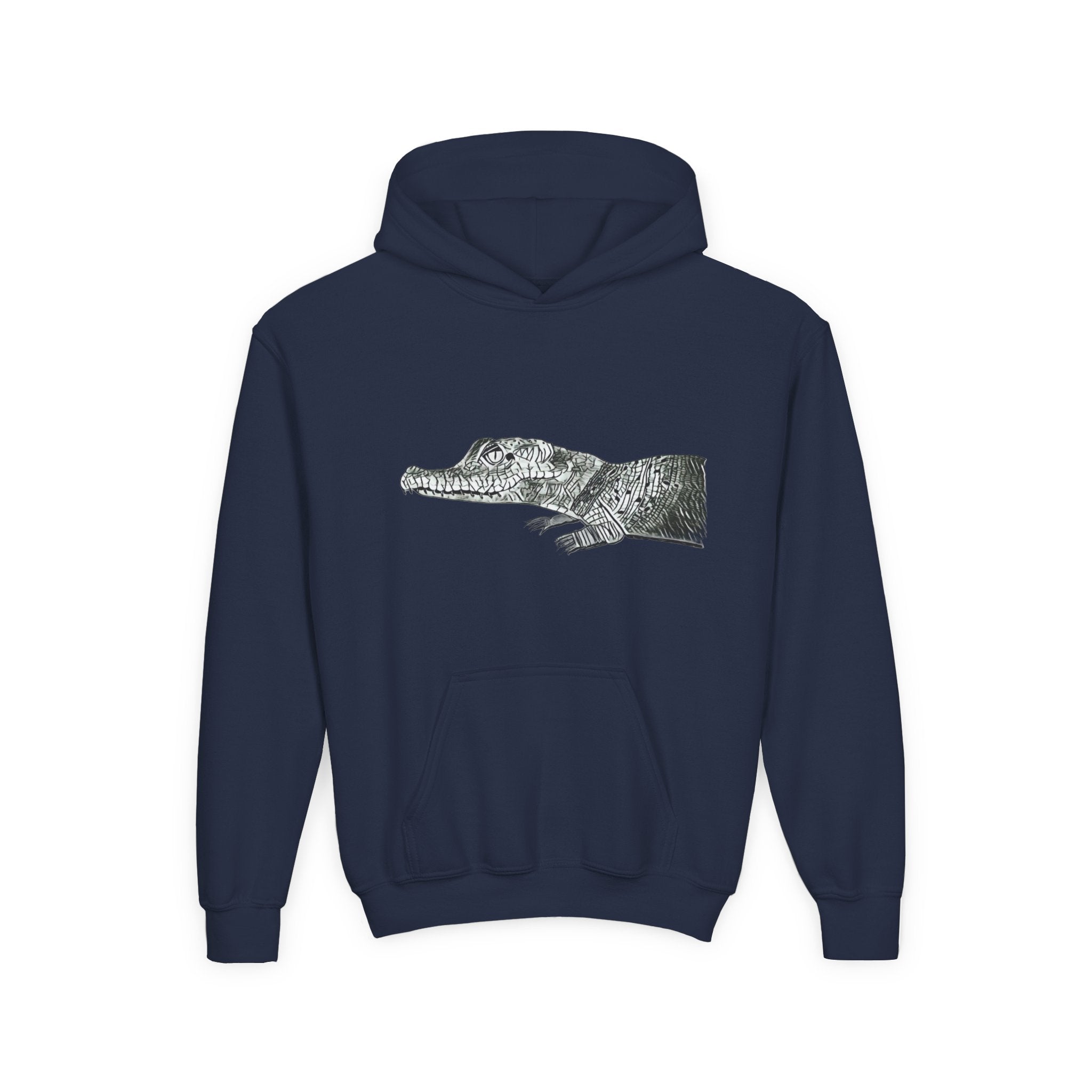 Youth Hoodie with Vintage Alligator Illustration