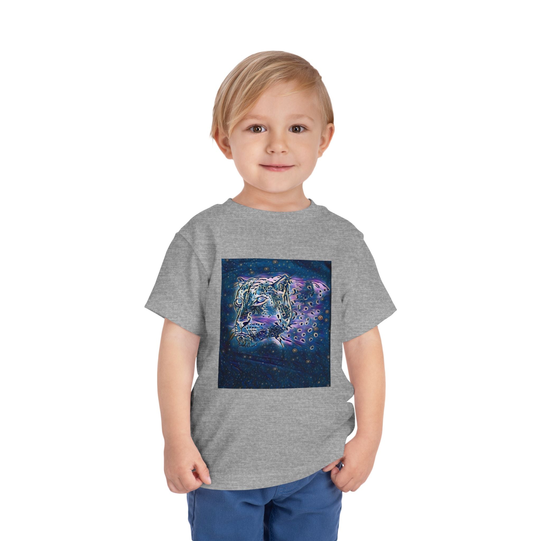 Galaxy Leopard Toddler Tee — Cosmic Animal Print Kids Shirt