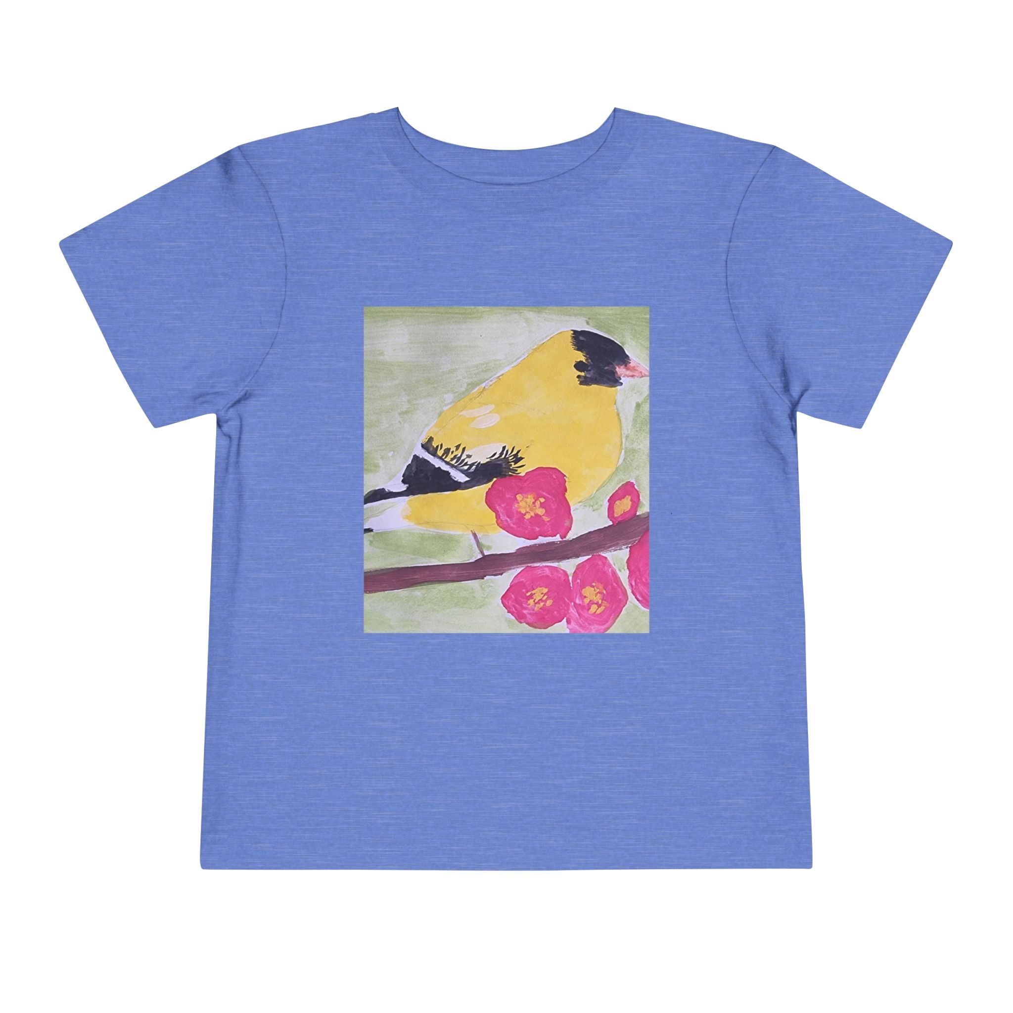 Yellow Goldfinch on Cherry Blossom Branch | Kids Spring Bird Shirt
