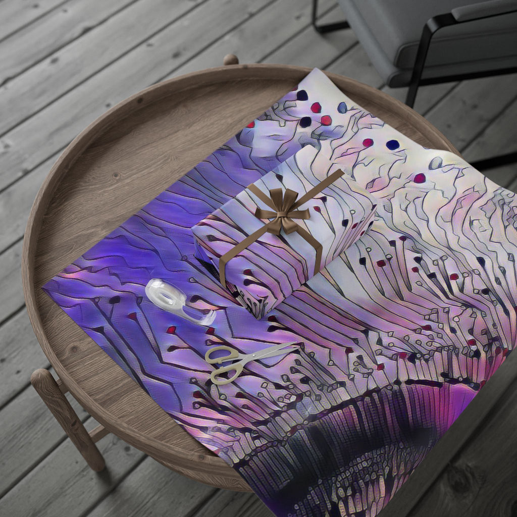 Floral Abstract Wrapping Paper — Purple Pink Botanical Gift Wrap