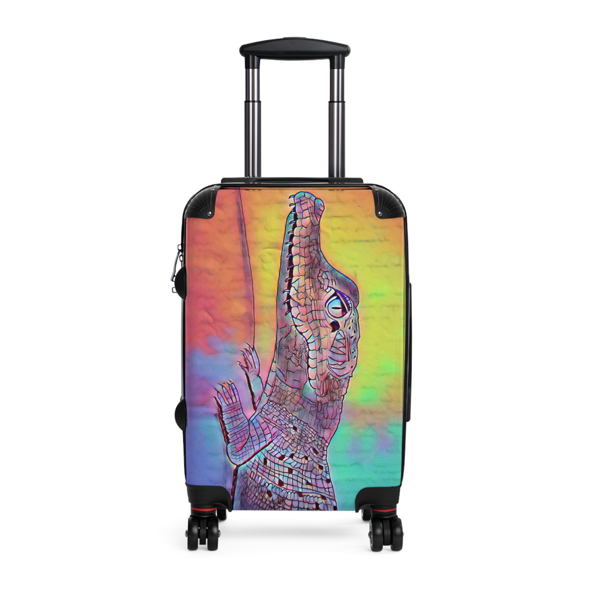 Alligator Mosaic Suitcase — Colorful Iridescent Crocodile Carry-On