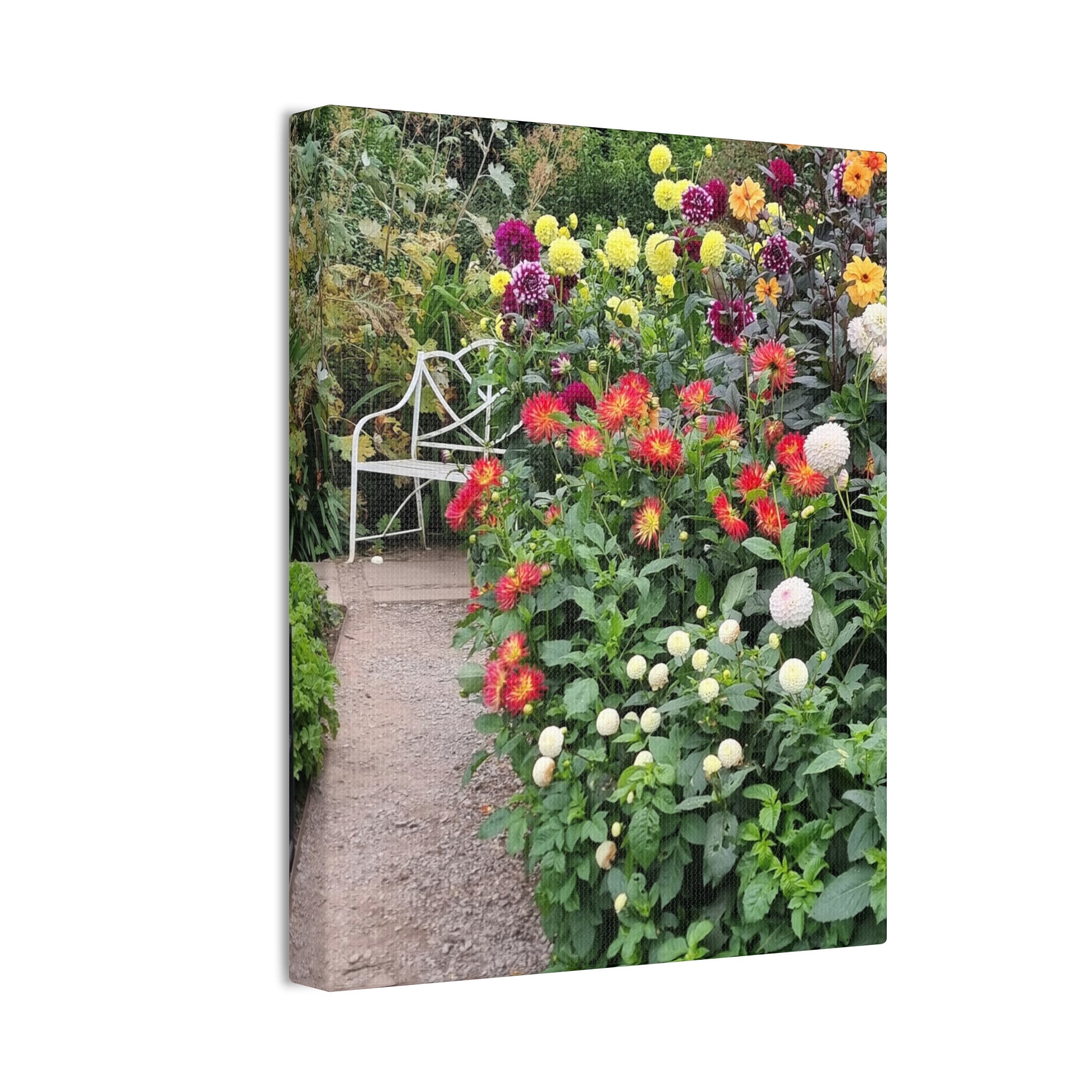 Floral Garden Path Canvas Print — Stretched Wall Art