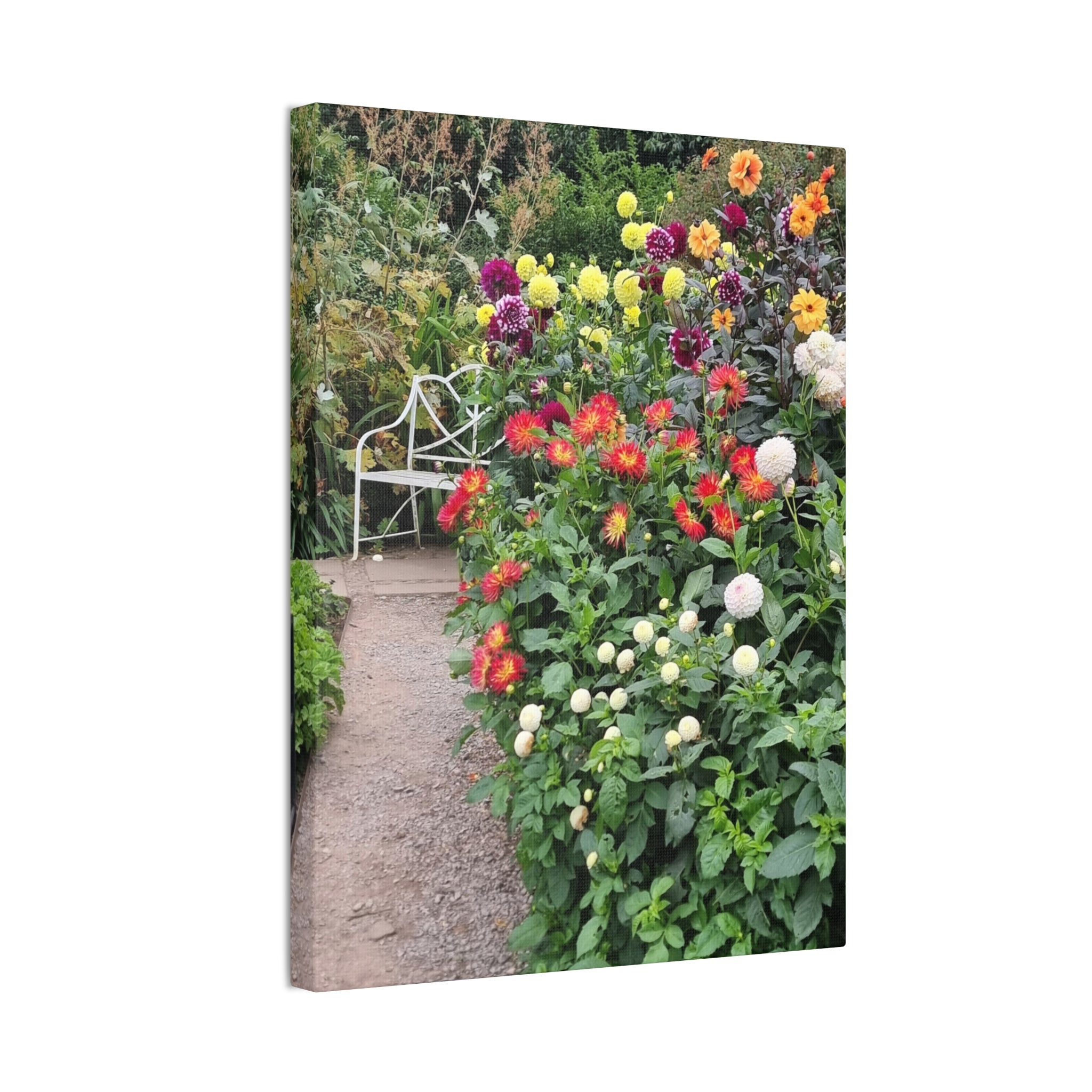Floral Garden Path Canvas Print — Stretched Wall Art