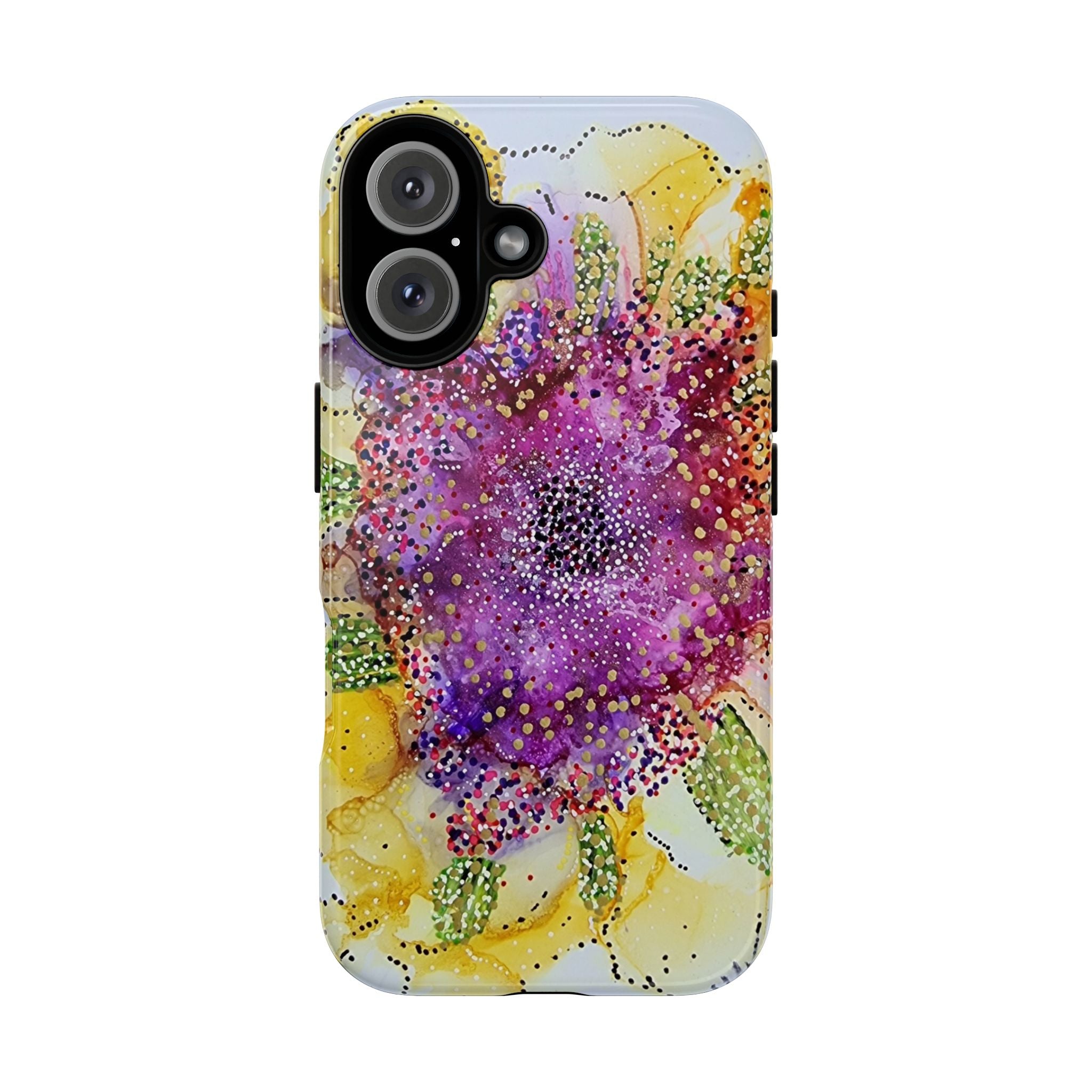 Floral Watercolor Tough Case — Purple & Yellow Bloom Phone Cover