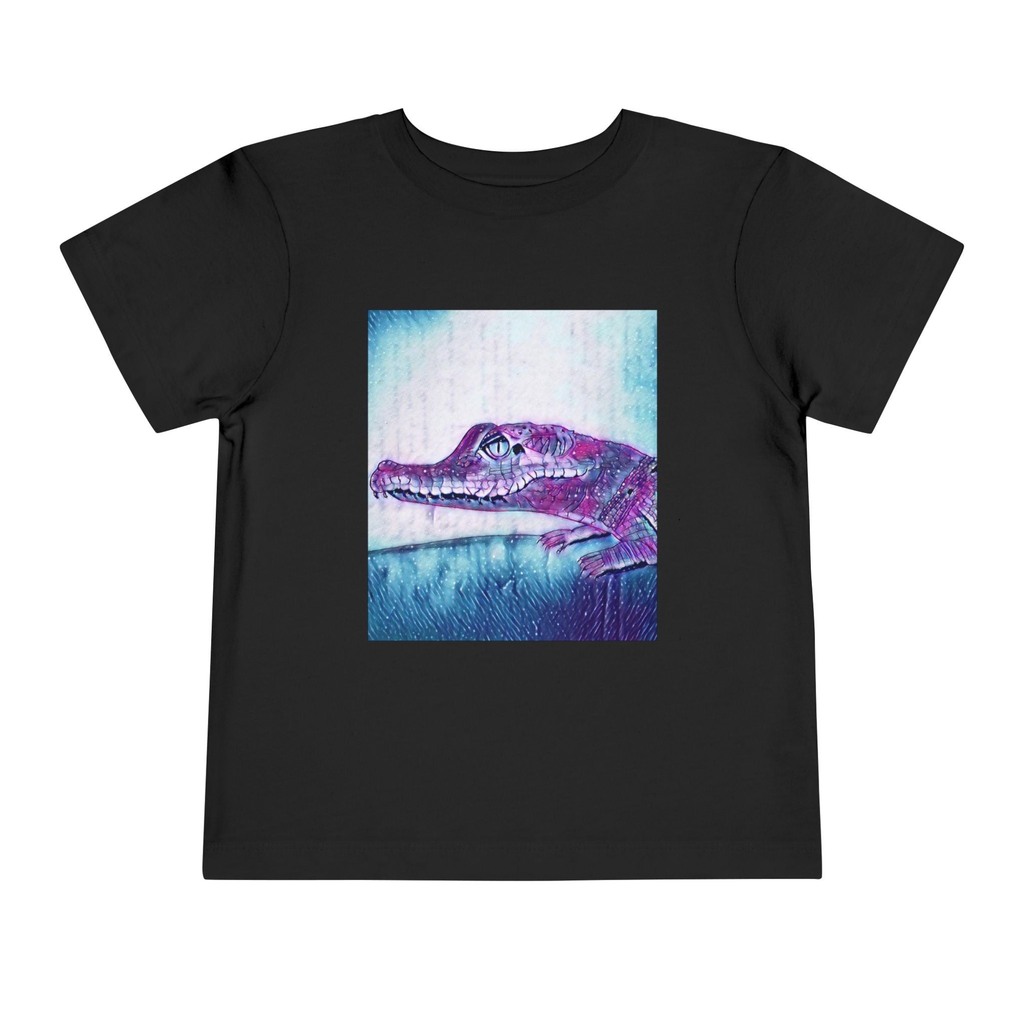 Toddler Tee — Purple Watercolor Alligator Graphic