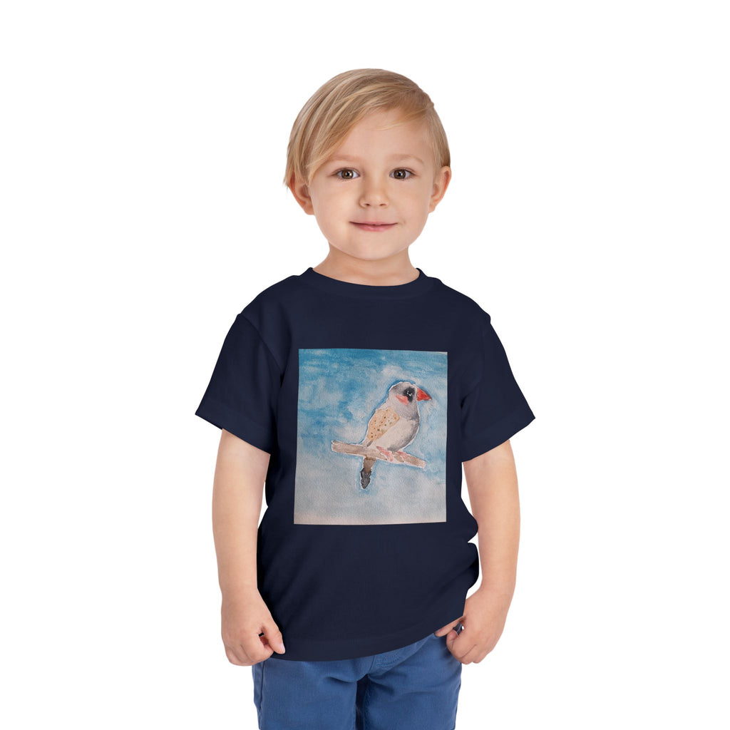 Zebra Finch Watercolor Toddler Tee