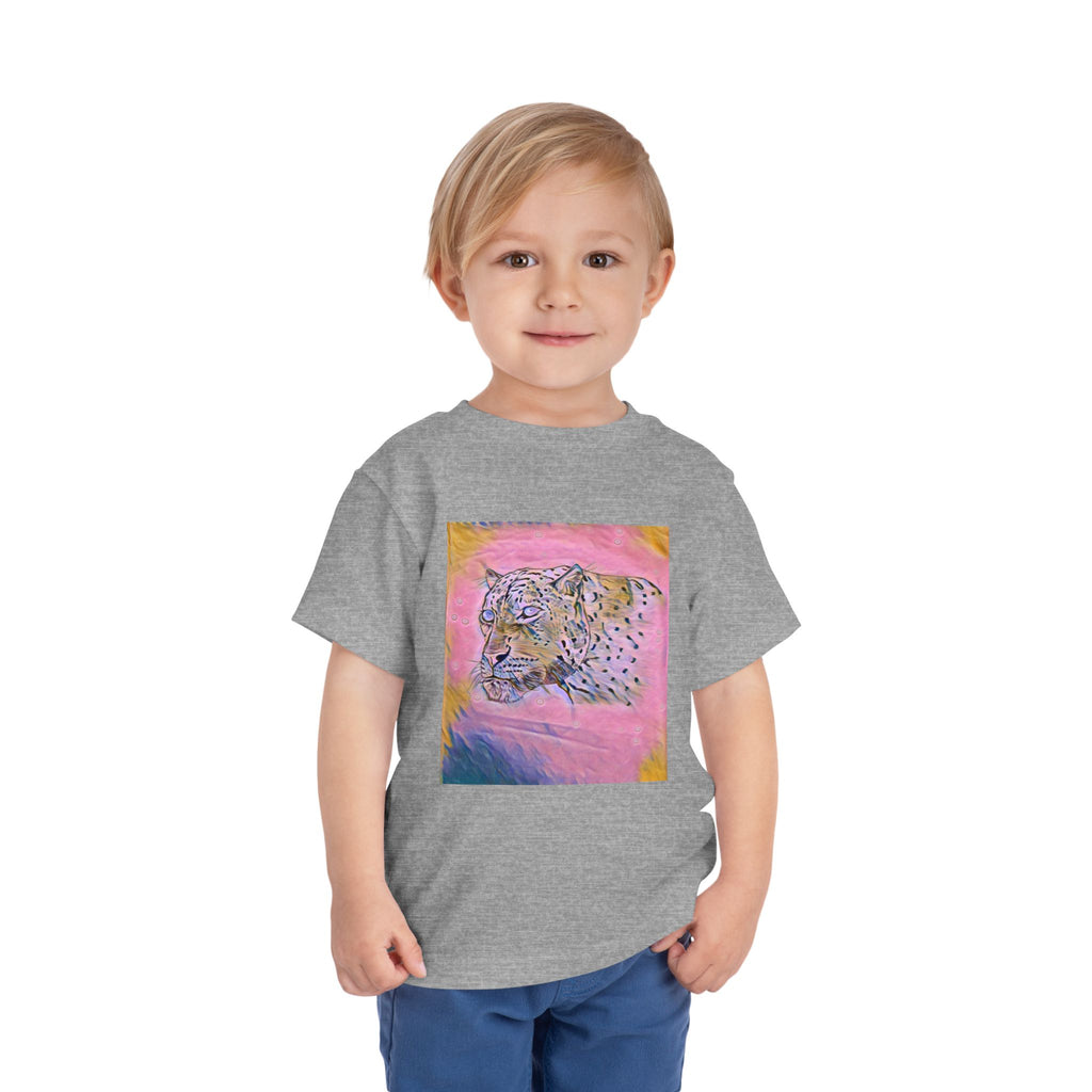 Leopard Portrait in pink Kids T-Shirt