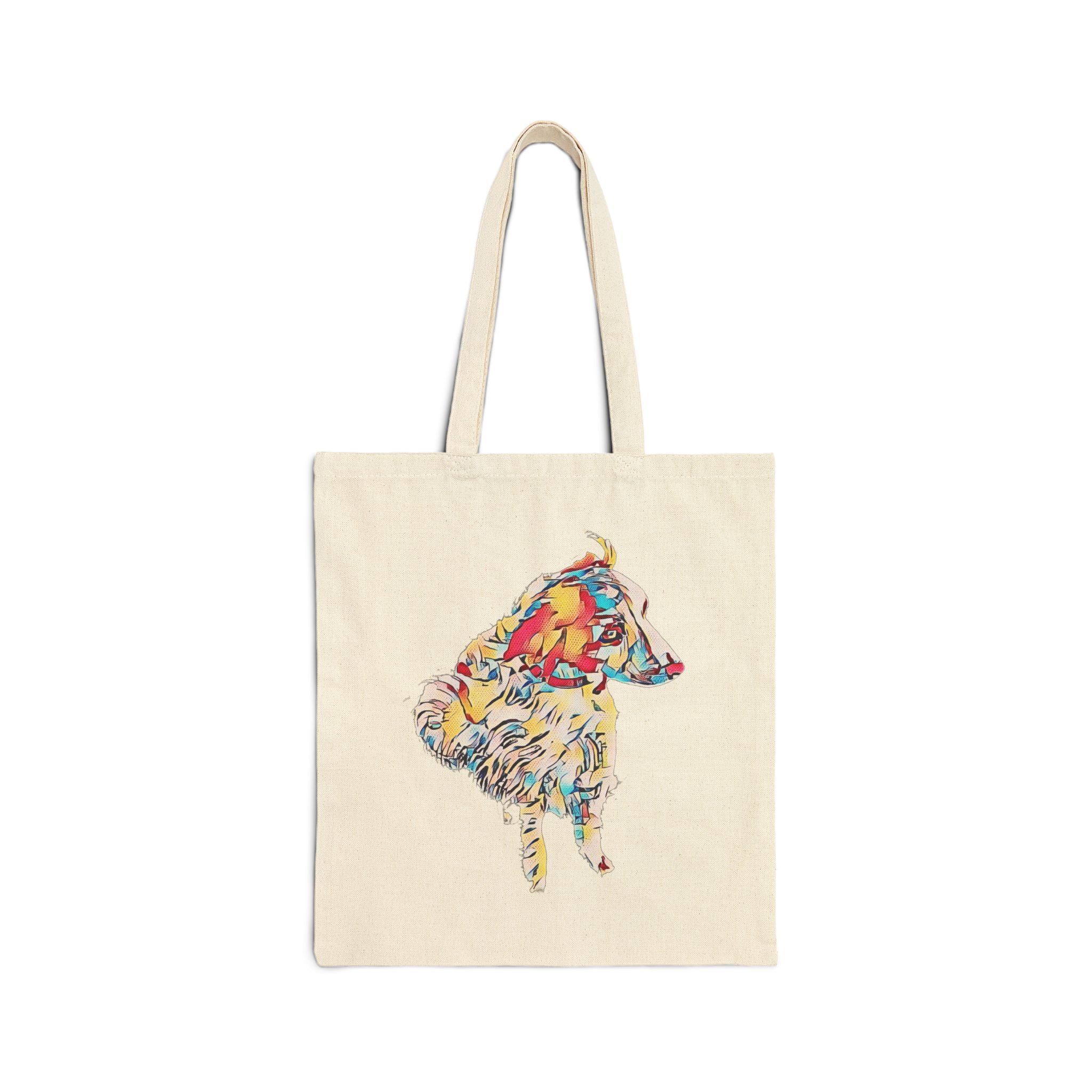 Canvas Tote Bag – Colorful Abstract Highland Cow Art Tote