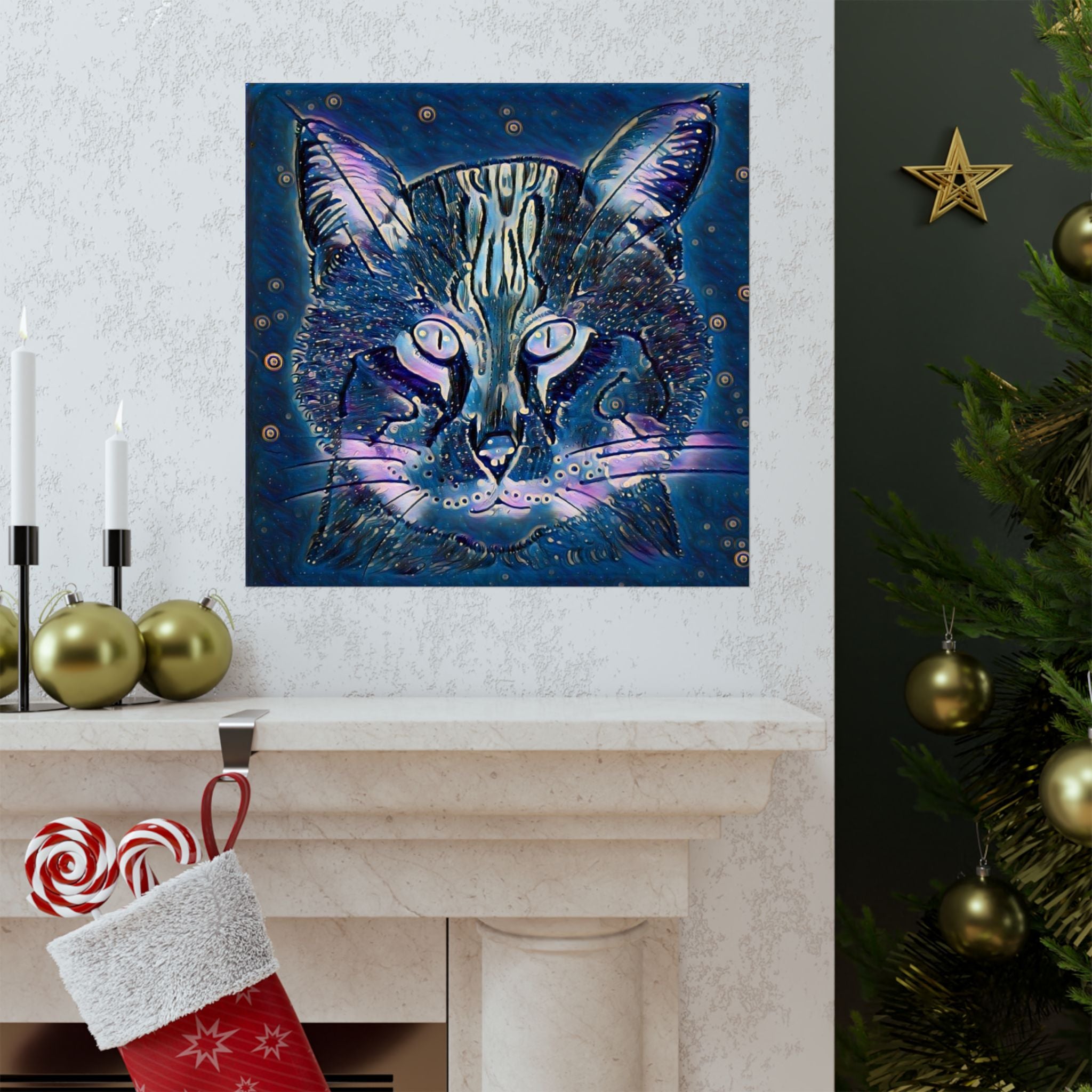 Mystic Galaxy Cat Matte Poster