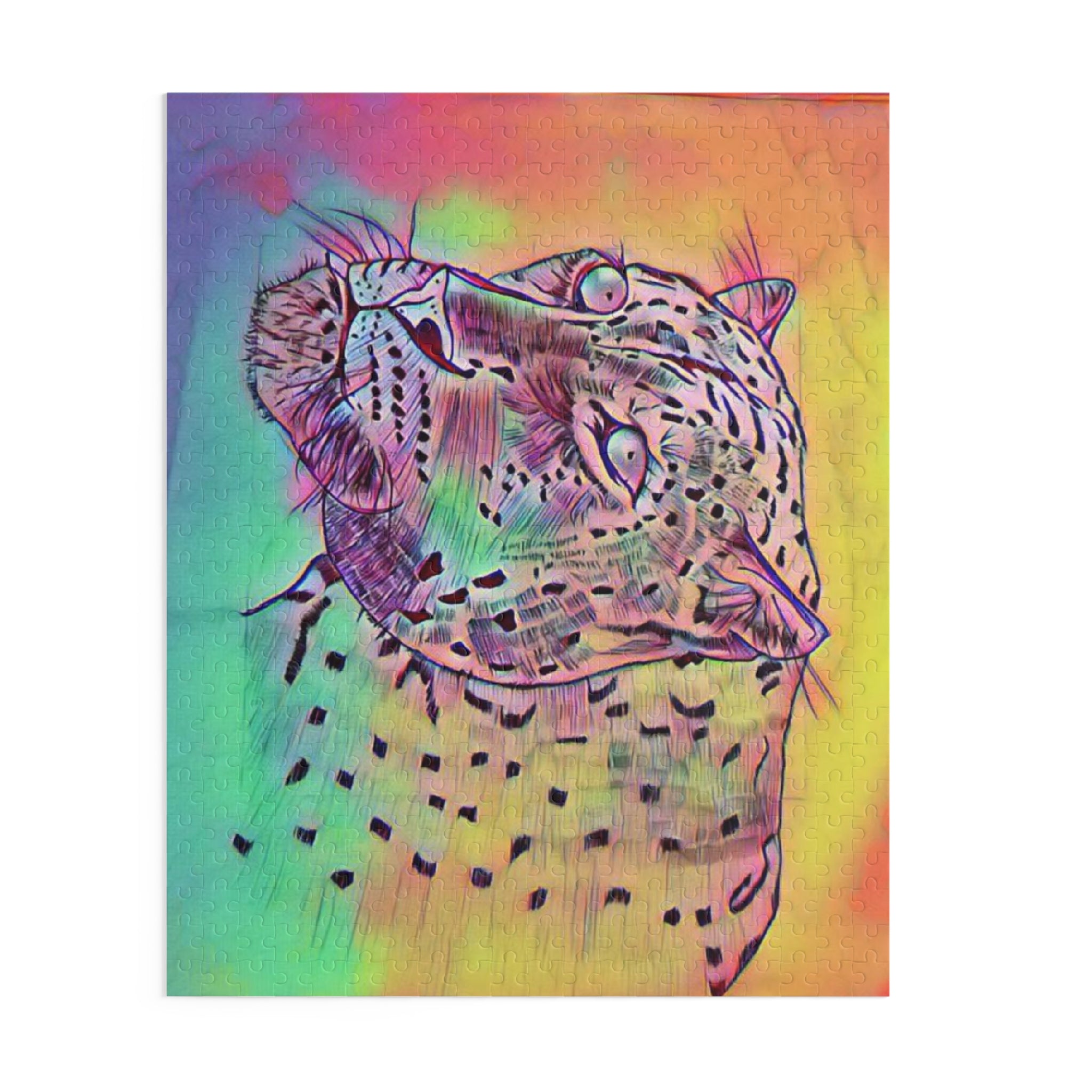 Rainbow Leopard Puzzle — Vibrant Animal Art Jigsaw (120/252/500 pcs)