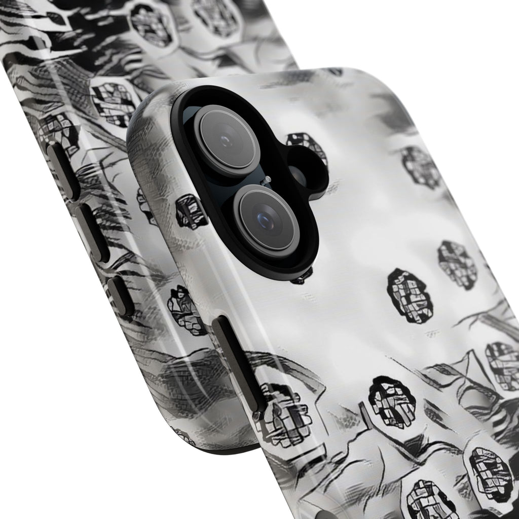 Abstract Monochrome Protective Phone Case – Black & White Graphic Tough Case