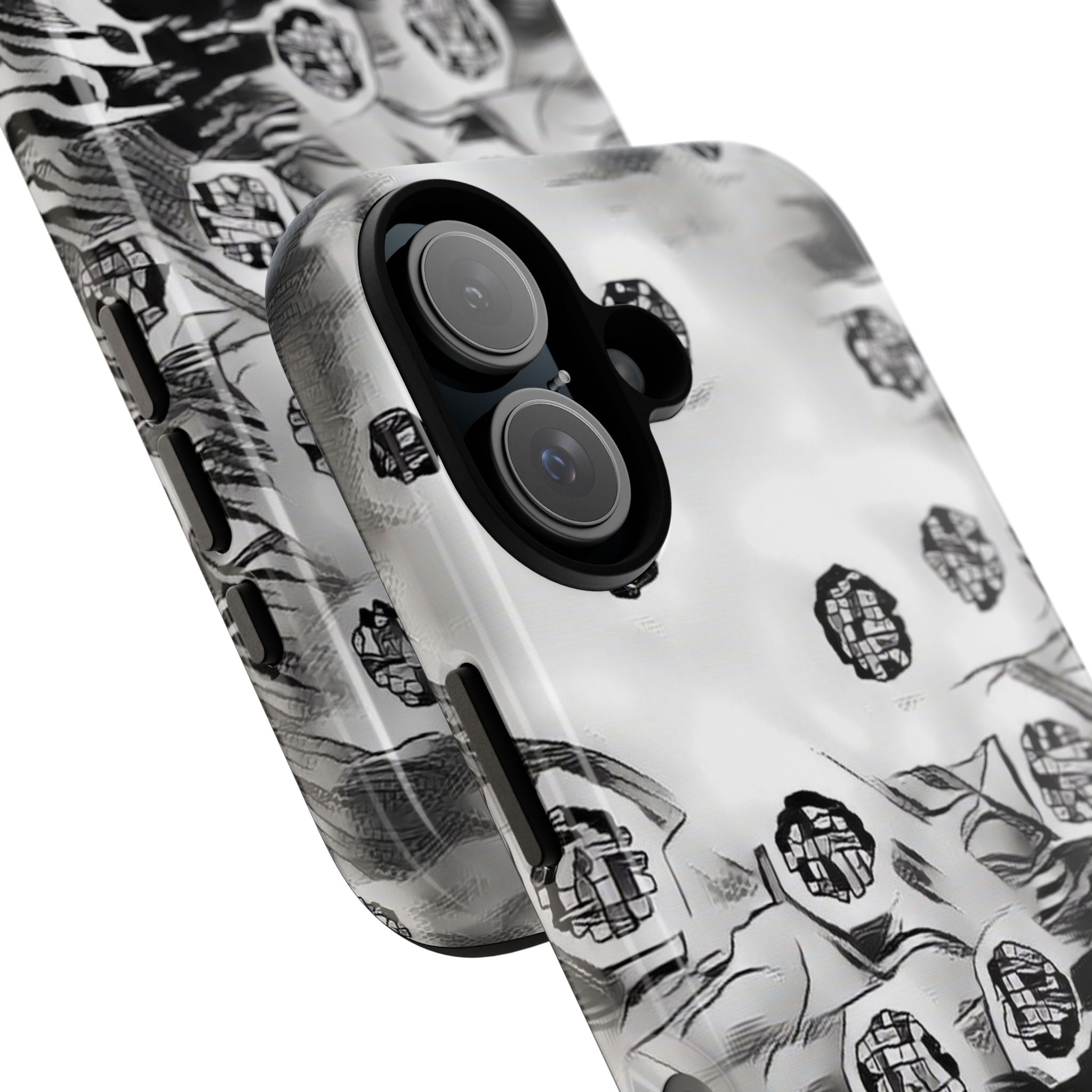 Abstract Monochrome Protective Phone Case – Black & White Graphic Tough Case