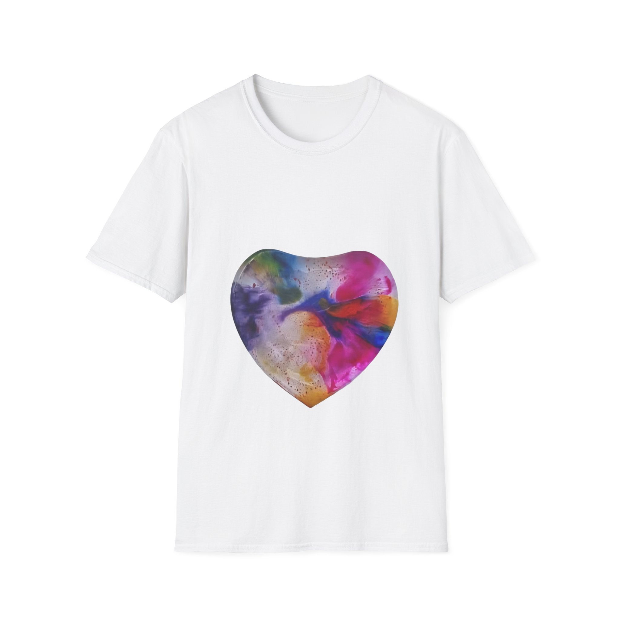Watercolor Heart T-Shirt — Colorful Abstract Heart Tee