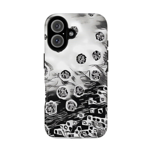 Abstract Monochrome Protective Phone Case – Black & White Graphic Tough Case