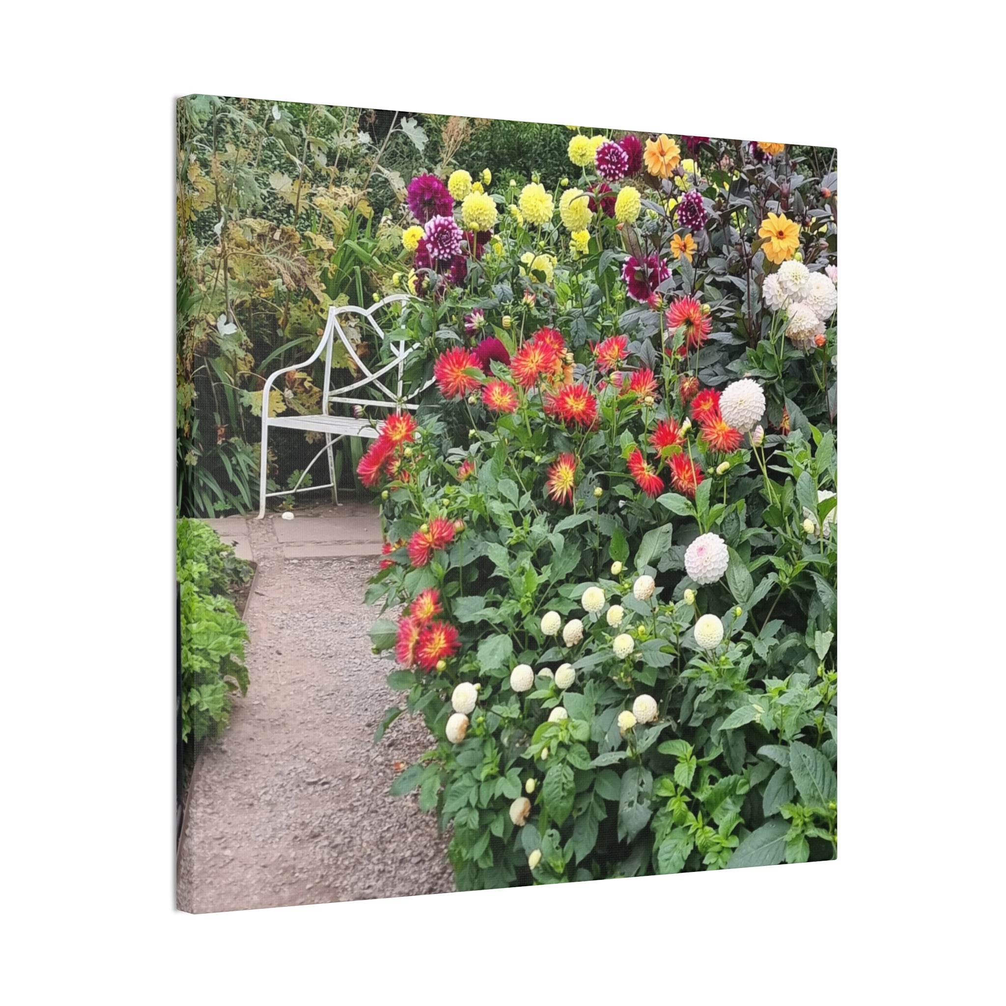 Floral Garden Path Canvas Print — Stretched Wall Art