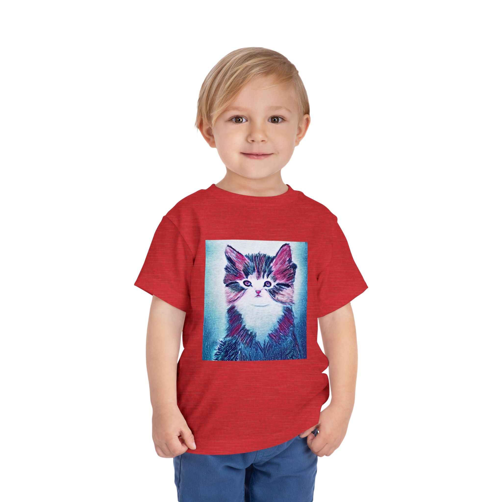 Cute Watercolor Kitten Toddler Tee