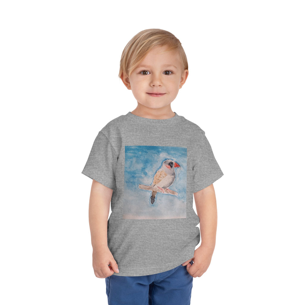 Zebra Finch Watercolor Toddler Tee