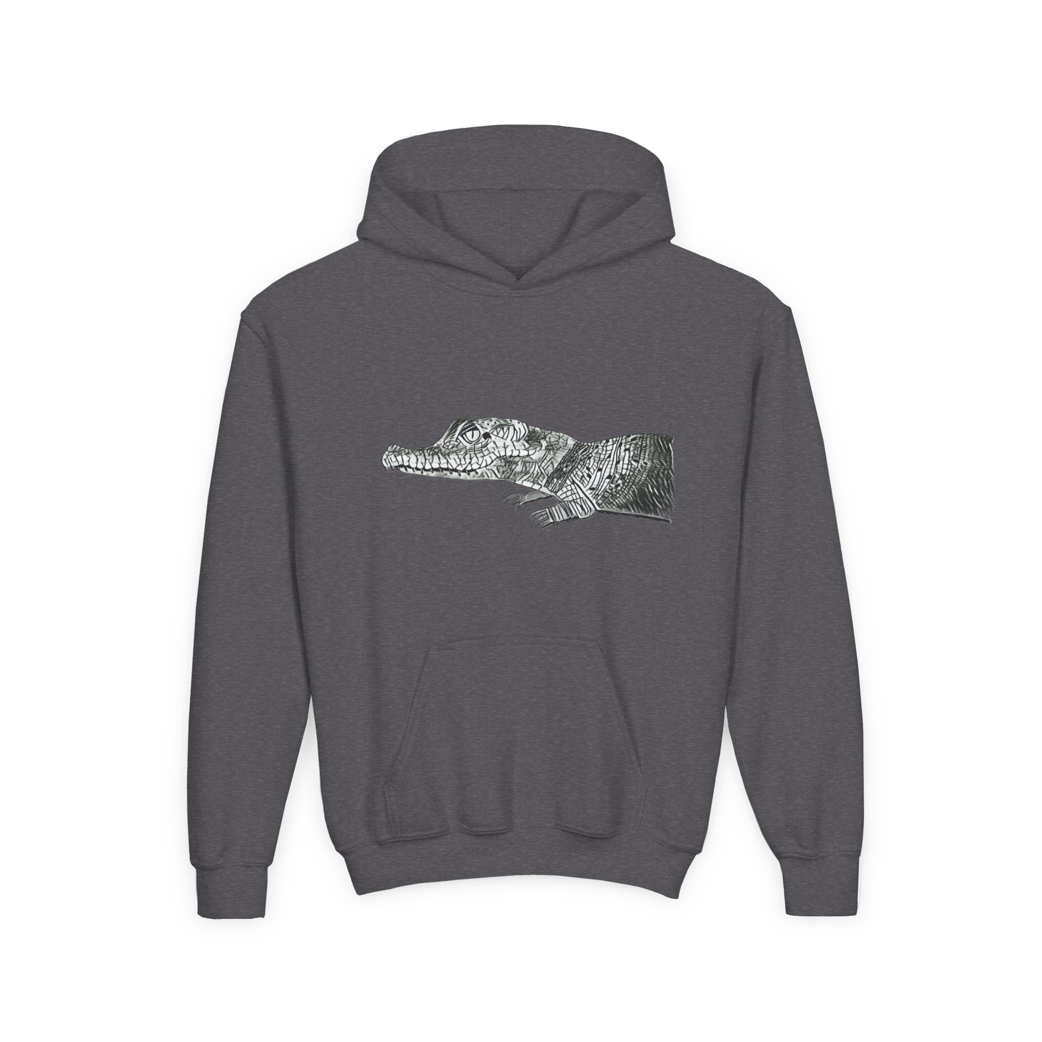 Youth Hoodie with Vintage Alligator Illustration