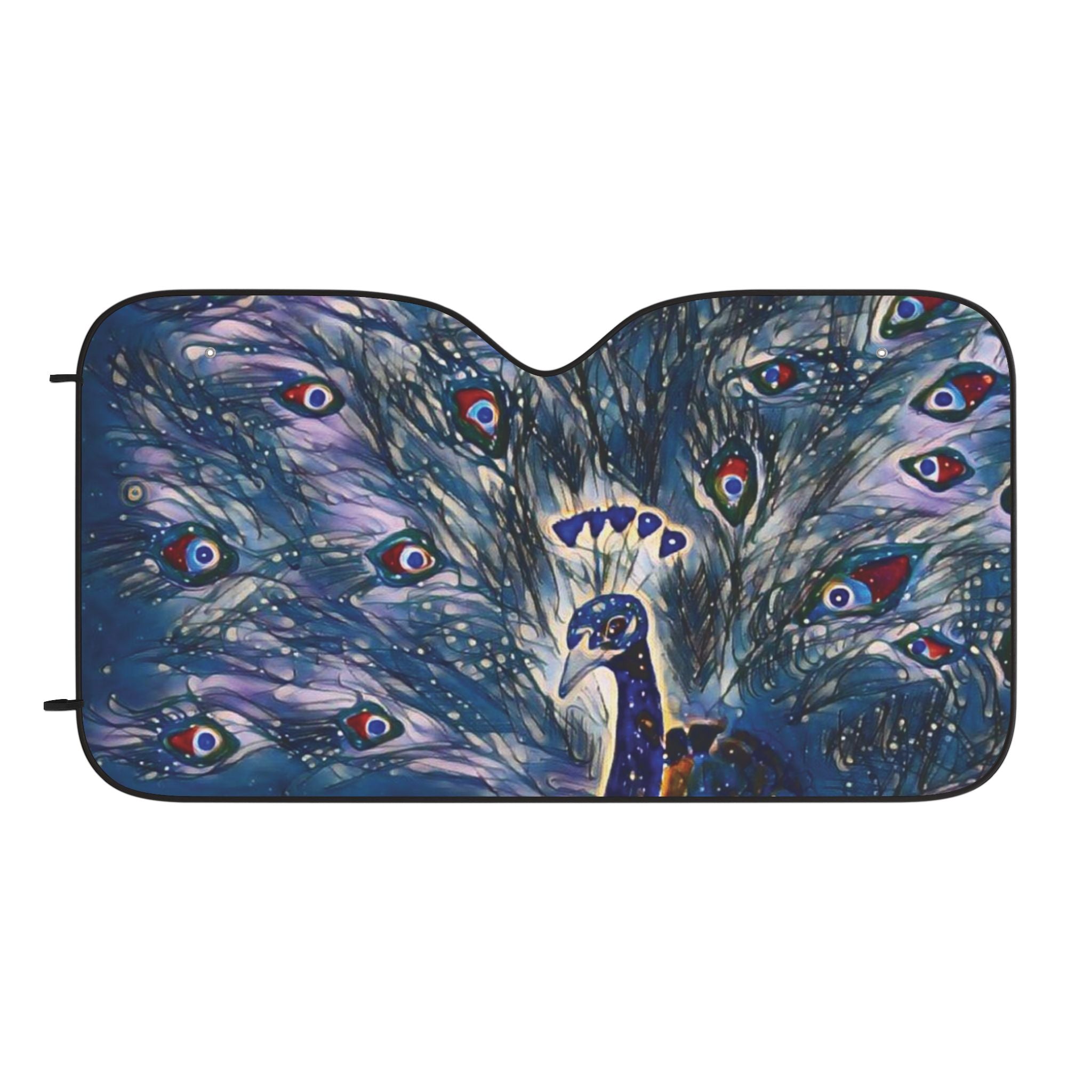 Peacock Night Car Sun Shade — Decorative UV Protector
