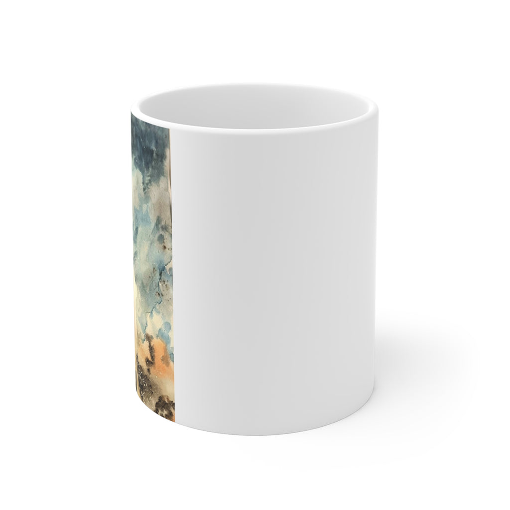 Lighthouse Watercolor Ceramic Mug — 11oz Nautical Coffee Cup