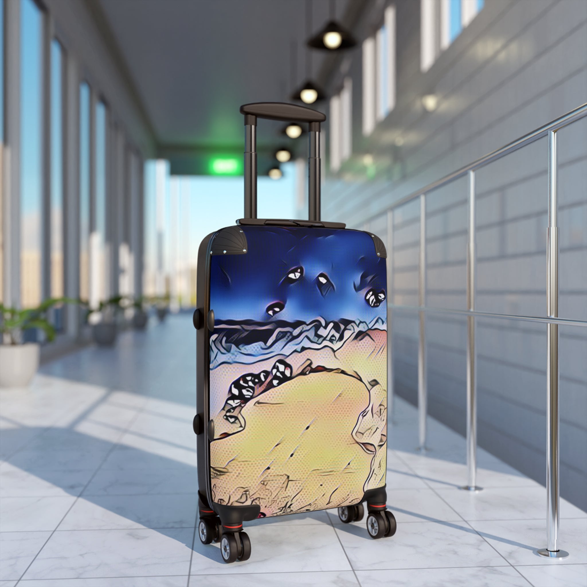 Beach Sunset Carry-On Suitcase - Stylized Coastal Luggage Cover