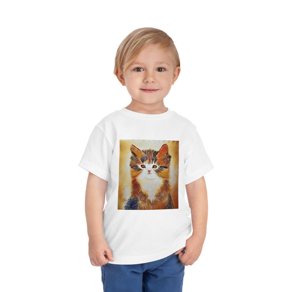 Adorable Watercolor Kitten Toddler Tee