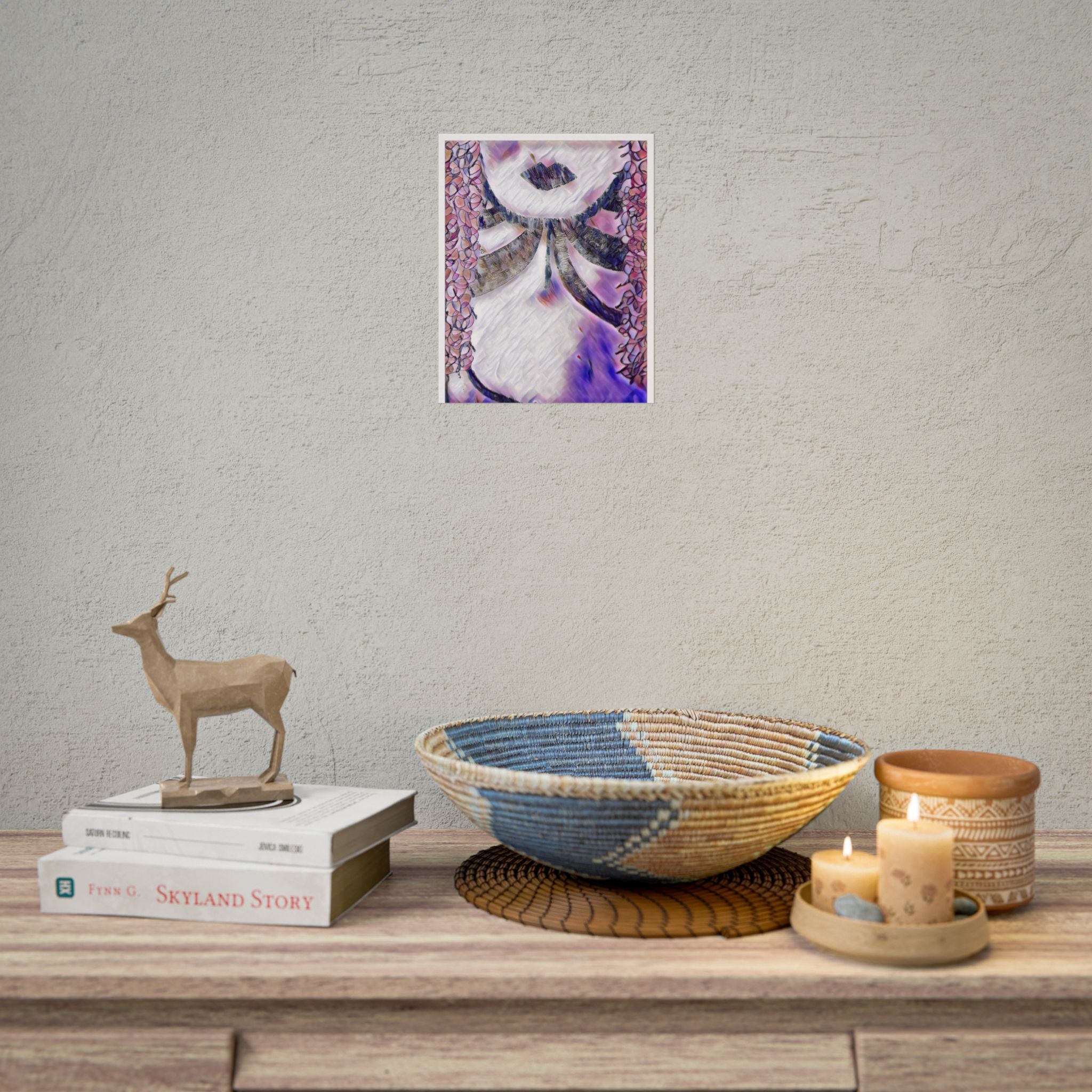 Abstract Purple Floral Woman Poster — Rolled Art Print for Home Decor