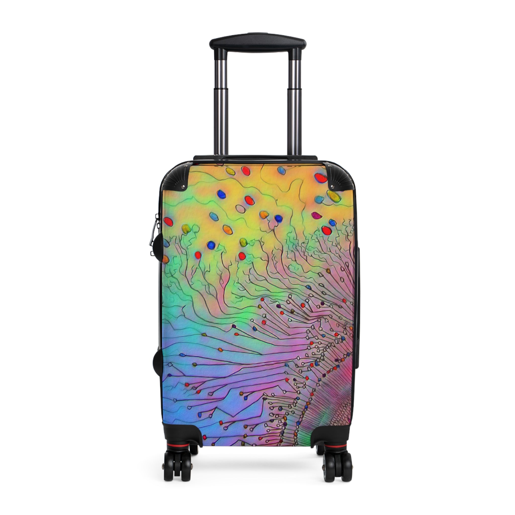 Colorful Dandelion Suitcase – Rainbow Floral Carry-On for Travelers
